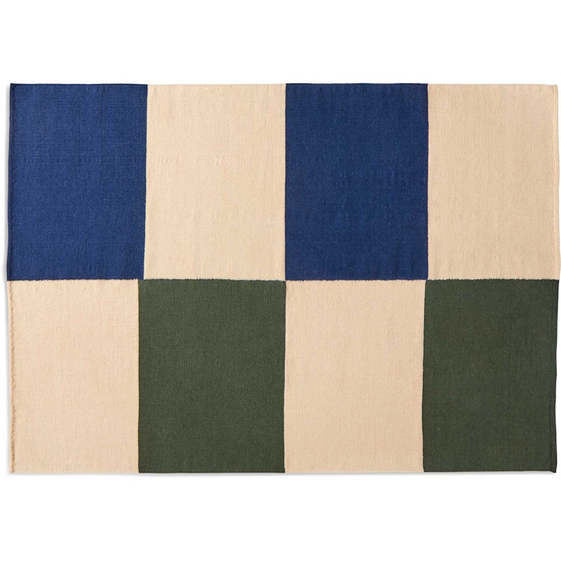 Flat Works Wollen Vloerkleed, Peach Green Check, 170x240 cm