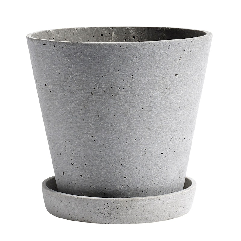 Flowerpot Pot met Schotel Grijs, Ø17.5 cm L