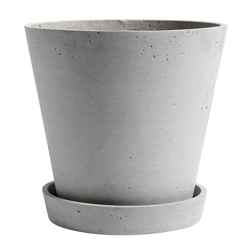 Flowerpot Pot met Schotel Grijs, Ø21.5 cm XL