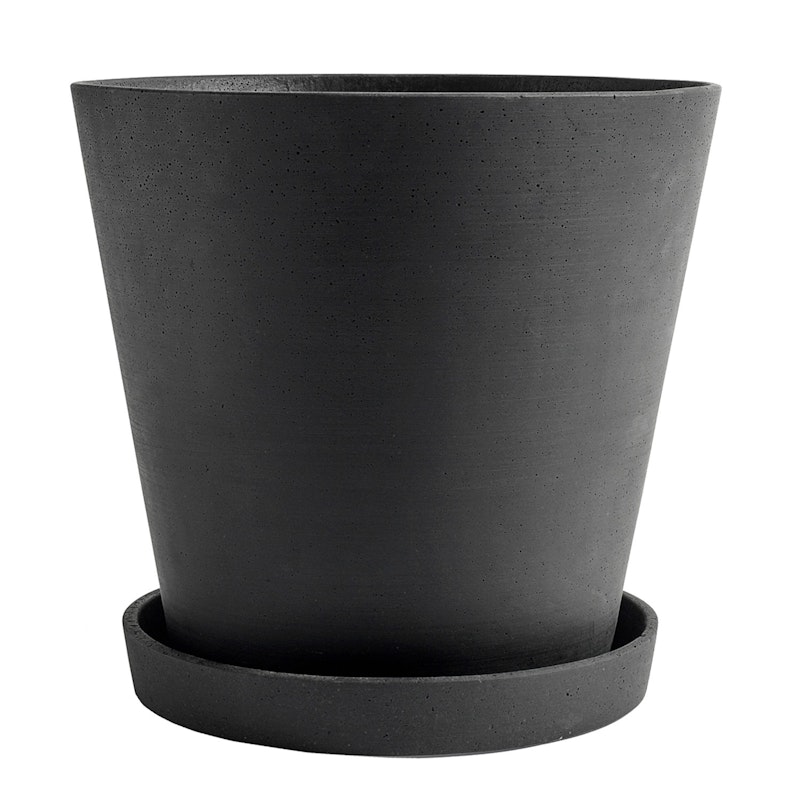 Flowerpot Pot met Schotel Zwart, Ø34 cm XXXL