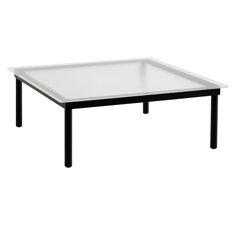 Kofi Salontafel 100x100 cm, Zwart Gelakt Eikenhout Op Waterbasis / Geriet Glas