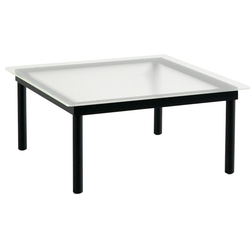 Kofi Salontafel 80x80 cm, Zwart Gelakt Eikenhout Op Waterbasis / Geriet Glas