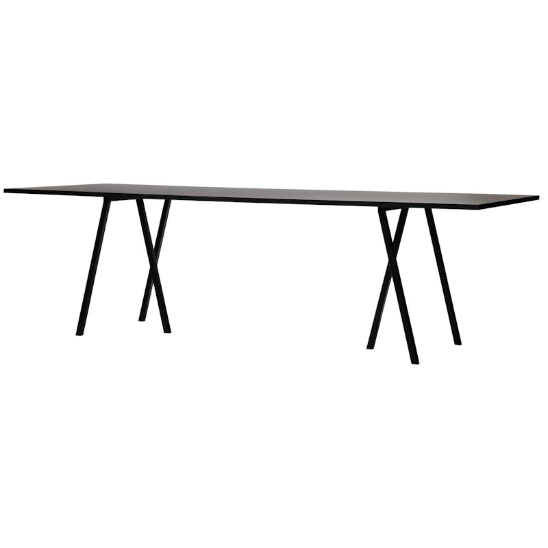 Loop Stand Tafel 200 cm, Linoleum / Zwart