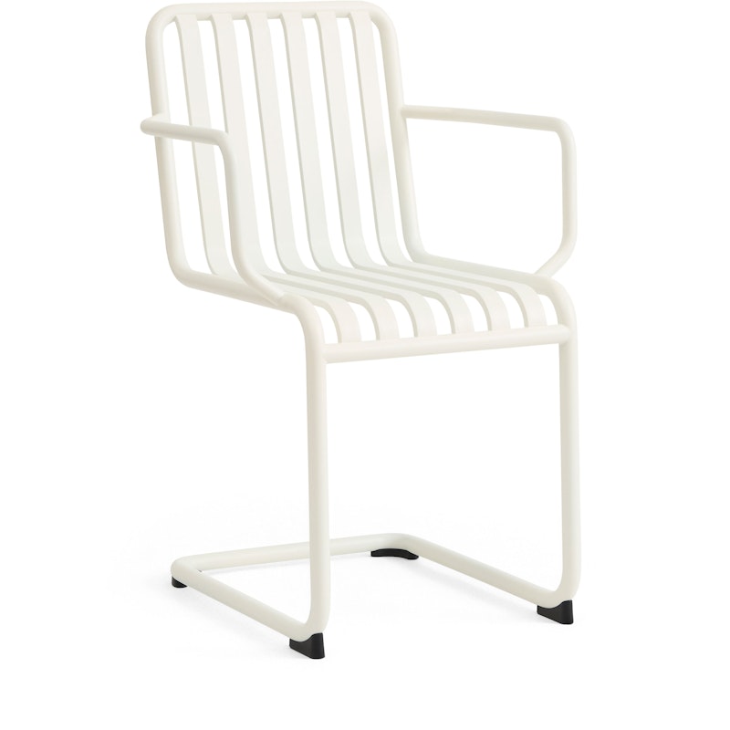 Palissade Cantilever Armchair, Cream white powder coated steel