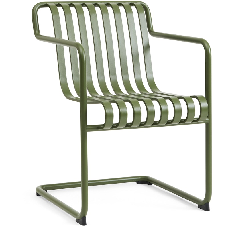 Palissade Cantilever Dining Armchair, Olive powder coated steel