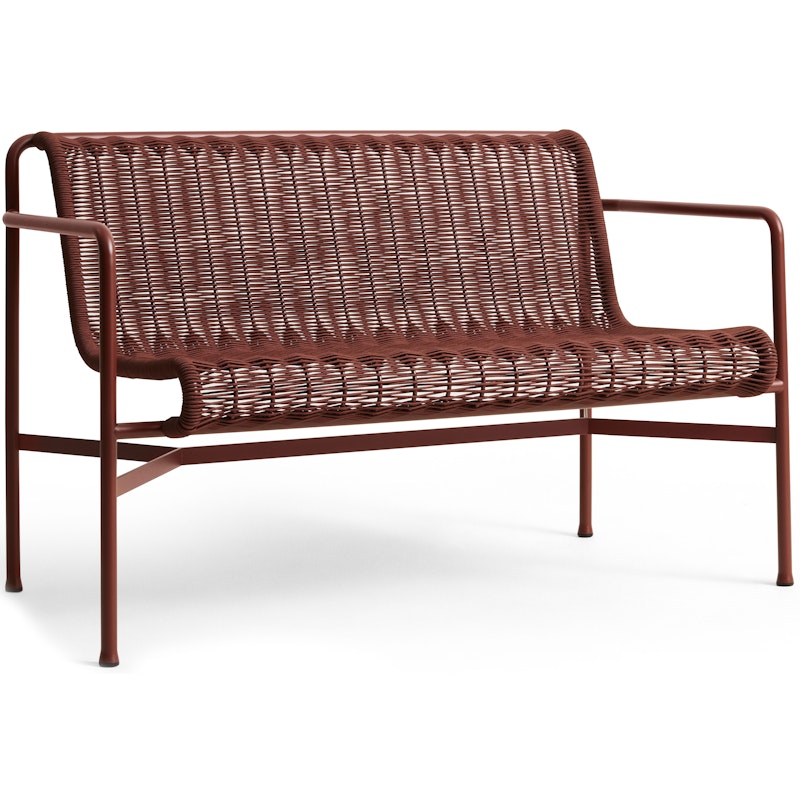 Palissade Cord Eetkamerbank Met Armleuningen, Iron Red