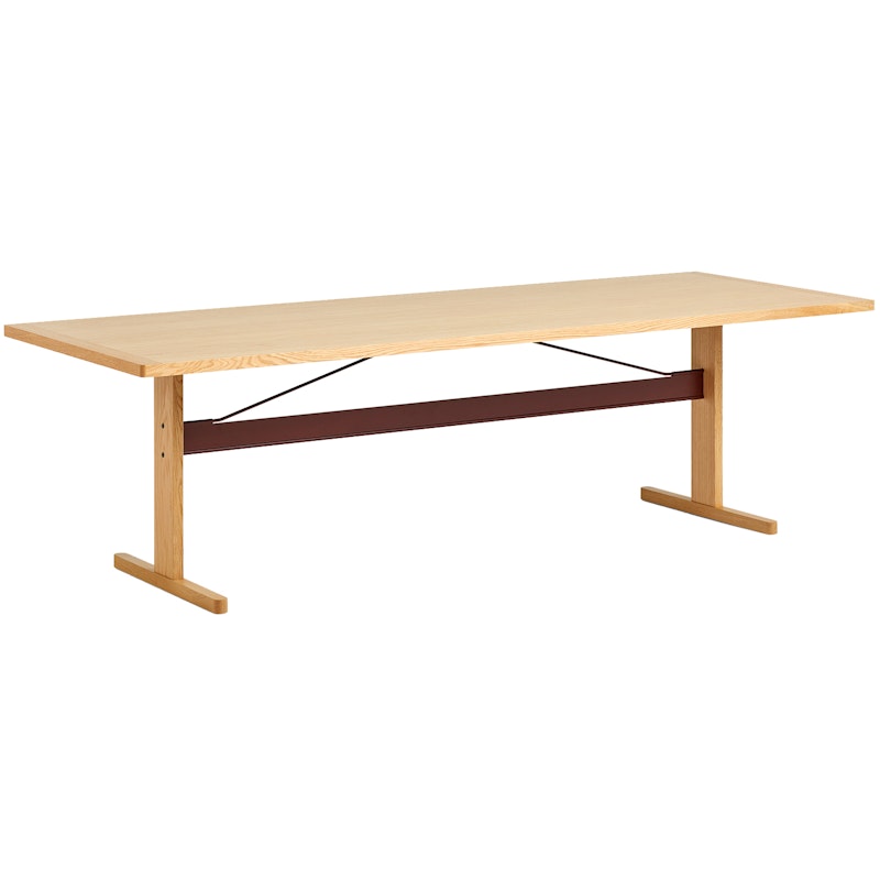 Passerelle Tafel 95x260 cm, Gelakt Eiken / Wijnrood