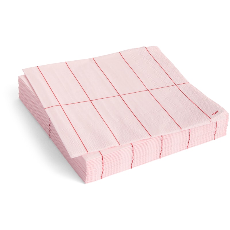 Pattern Servetten 33x33 cm, Rood / Lichtroze