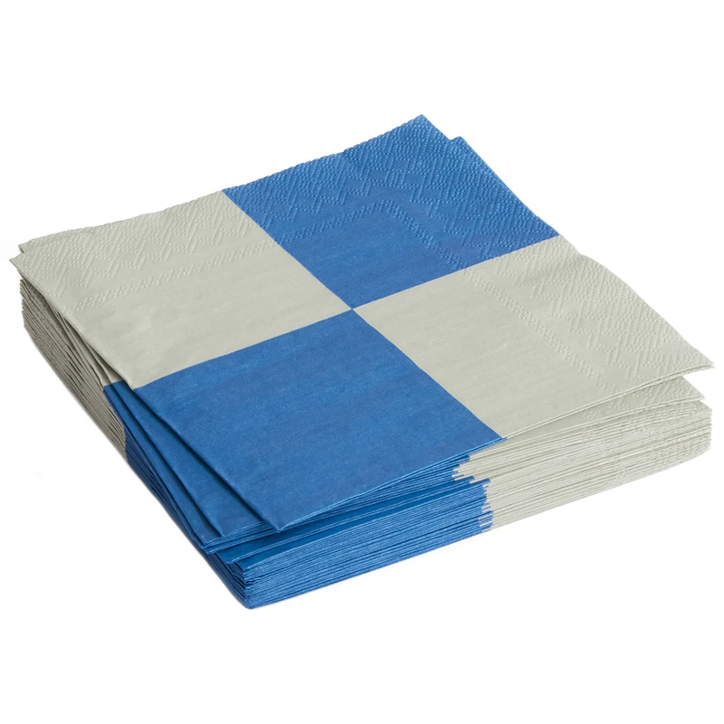 Pattern Servetten 40x40 cm, Grijs / Blauw