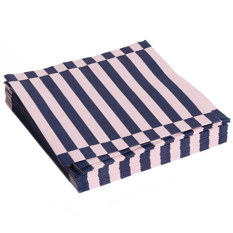 Pattern Servetten 33x33 cm, Donkerblauw / Light Pink