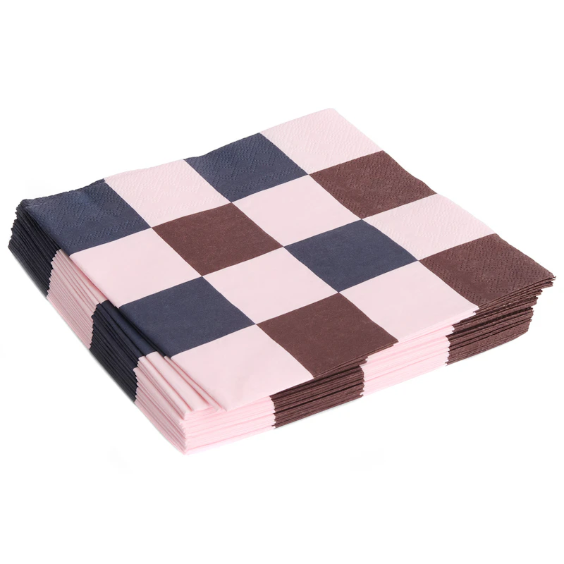 Pattern Servetten 33x33 cm, Zwart / Light Pink