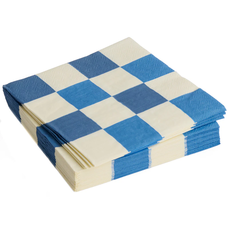 Pattern Servetten 33x33 cm, Blauw / Gebroken Wit