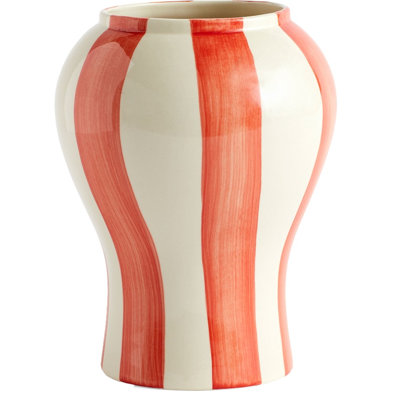 Sobremesa Stripe Vaas 22 cm Wit/Rood