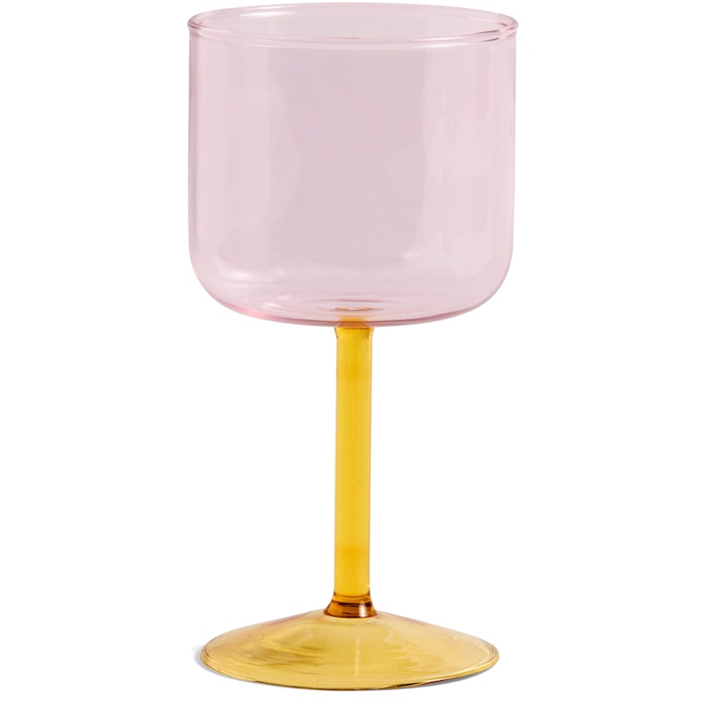 Tint Wijnglas Pak van 2, Roze / Geel