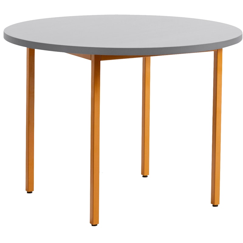 Two-Colour Tafel Ø105 cm, Lichtgrijs / Oker