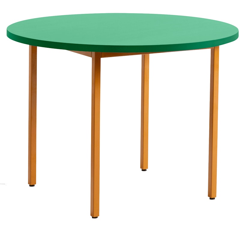 Two-Colour Tafel Ø105 cm, Oker / Green Mint