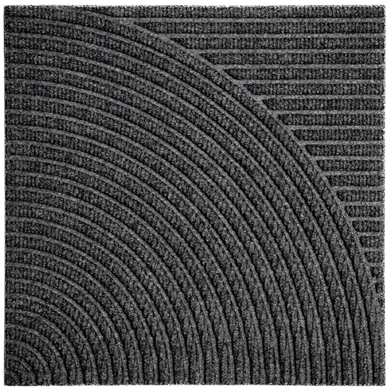 Zen Deurmat 45x45 cm Horizontal & Circular, Grey