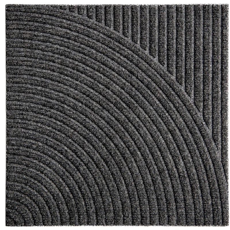 Zen Deurmat 45x45 cm Vertical & Circular, Grey
