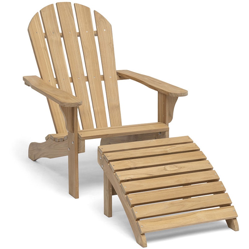 Tennessee Ligstoel Met Voetenbank, Teak