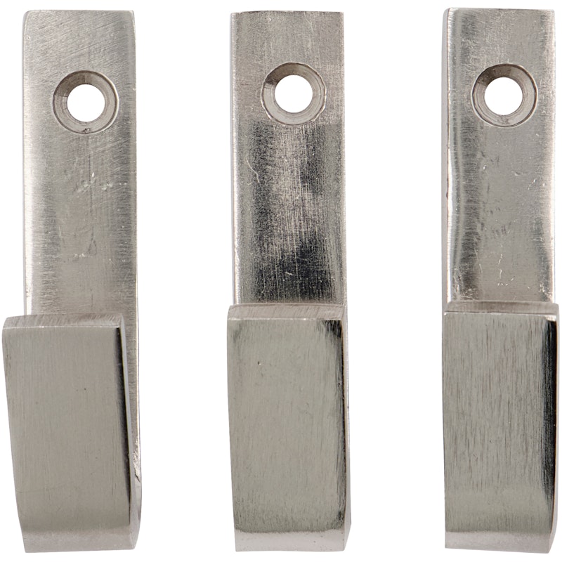 Bath Haken 7 cm Pak van 3, Zilver