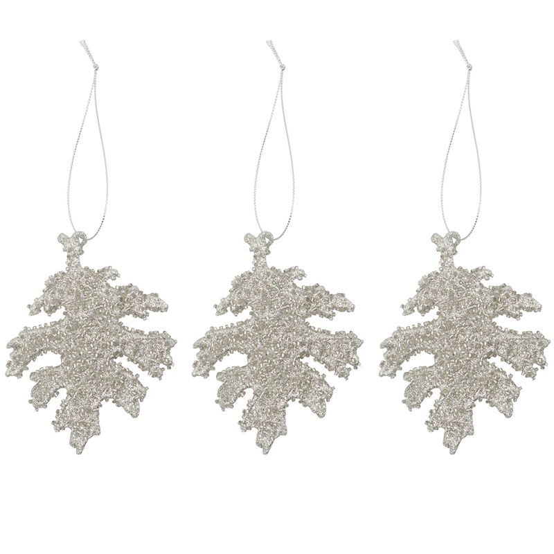 Gliz Kerstdecoratie Pak van 3, Zilver