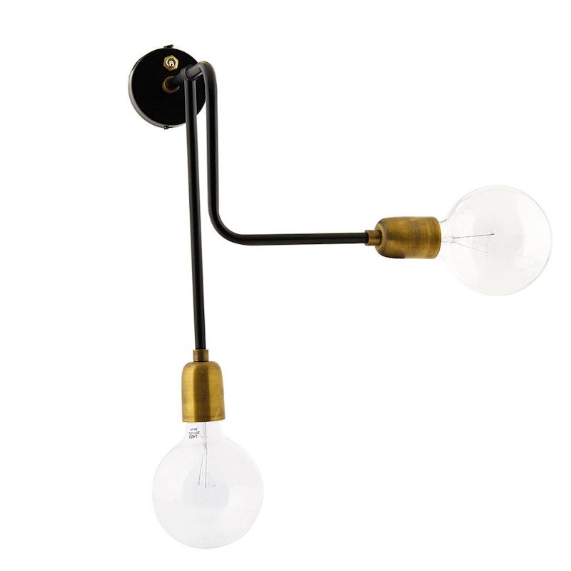 Molecular Wandlamp, Zwart/Messing