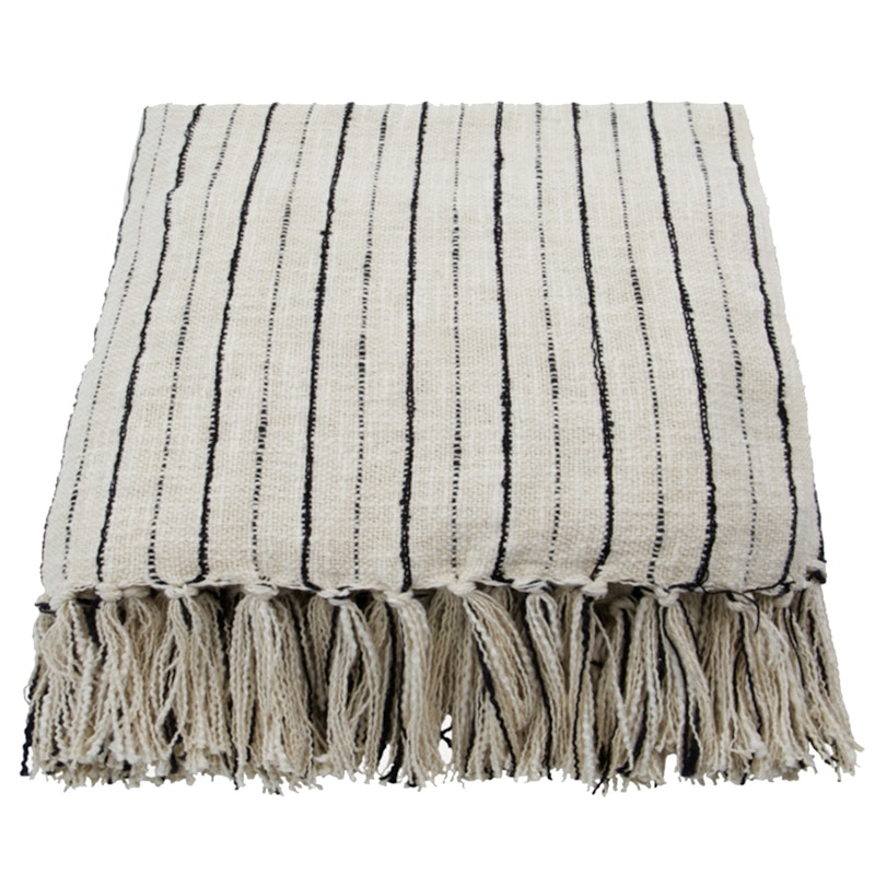 Lines Plaid 130x180 cm, Zwart/Wit