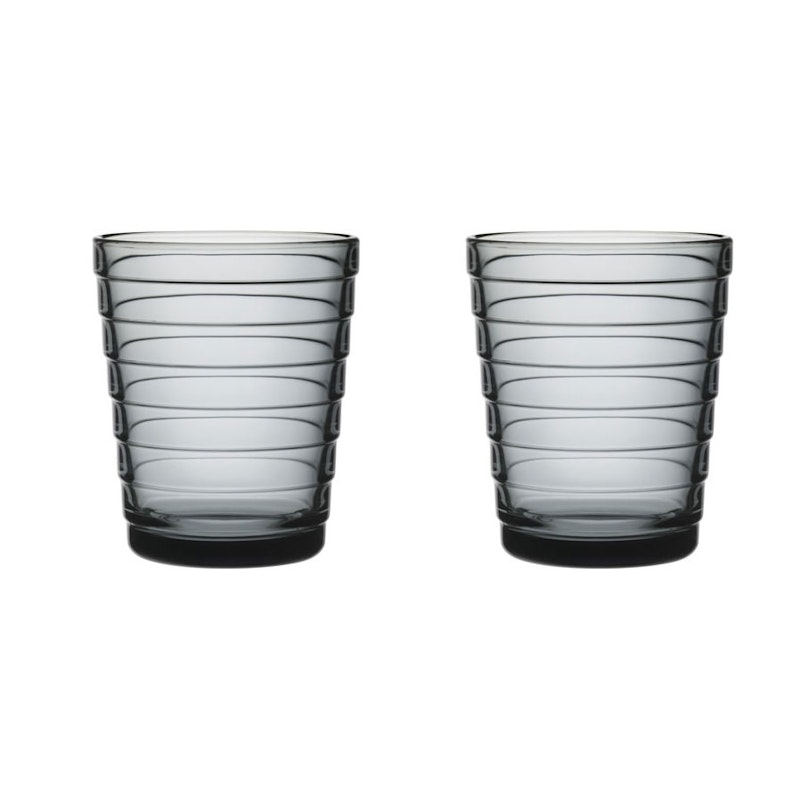 Aino Aalto Drinking Glass 22 cl 2 Pcs, Grey