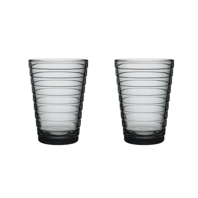 Aino Aalto Drinking Glass 33 cl 2 Pcs, Grey
