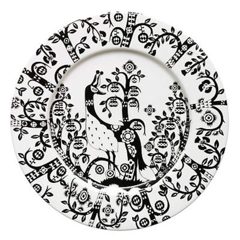 Taika Plate 22 cm, Black / White