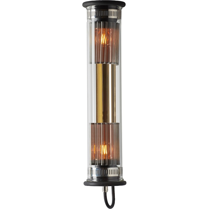 In The Tube 100-500 Wandlamp, Zwart / Gouden Reflector / Zilver Mesh