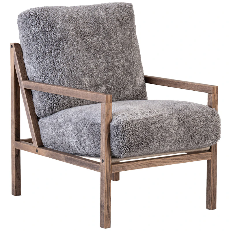 Seventy Five Fauteuil, Gerookt Eikenhout / Shapenvacht Scandinavian Grey