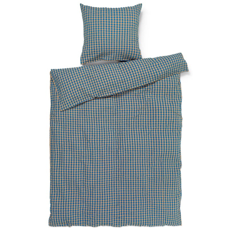 Bæk & Bølge Dekbedset 140x200 + 60x63 cm, Blauw/Oker