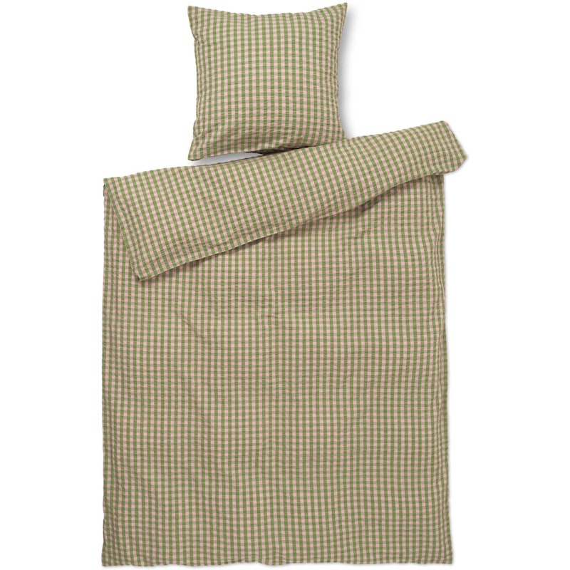 Bæk & Bølge Dekbedset 140x200 + 60x63 cm, Groen/Bleekroze