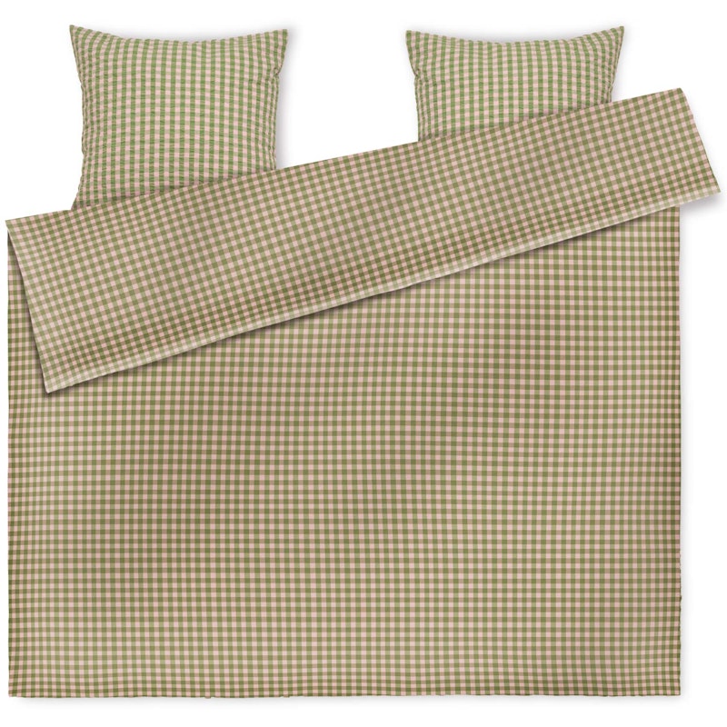 Bæk & Bølge Dekbedset 220x220 + 50x60 cm, Groen/Bleekroze