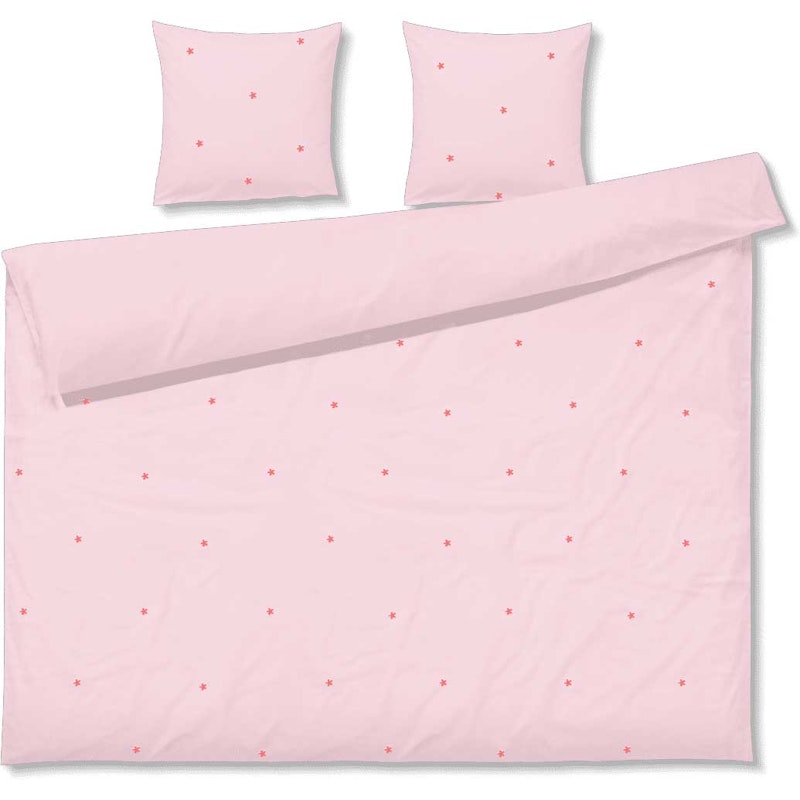 Daisy Dekbedovertrekset 220x220 + 50x60 cm, Roze / Rood