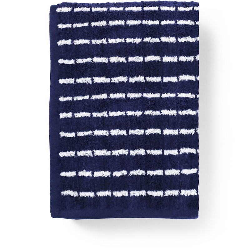 Nuance Handdoek 50x100 cm, Donkerblauw/Wit