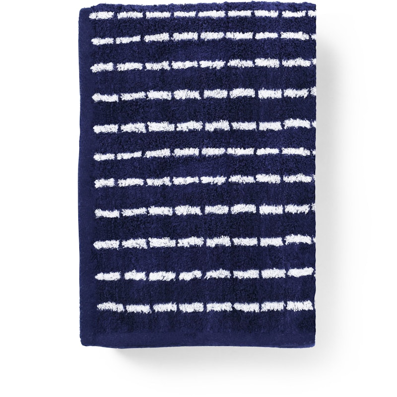 Nuance Handdoek 70x140 cm, Donkerblauw/Wit