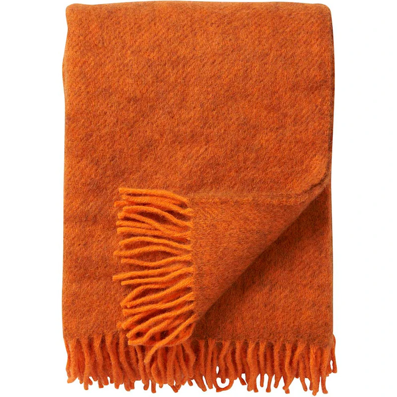 Gotland Plaid 130x200 cm, Grijs / Oranje