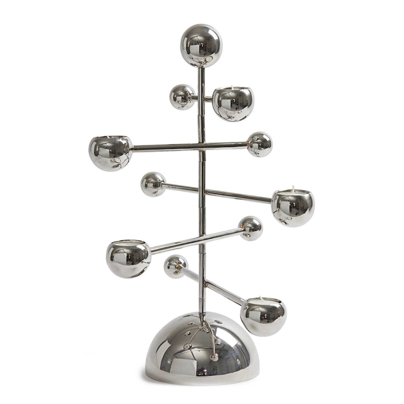 Teluria Candle Holder, Nickel Plated