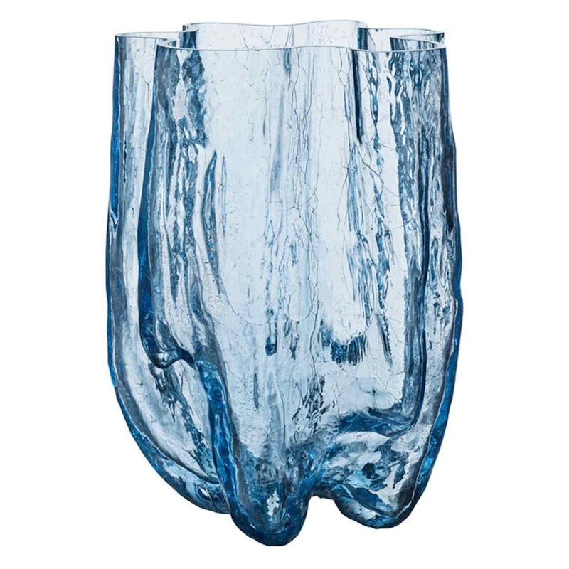 Crackle Vase Circular Glass, 37 cm