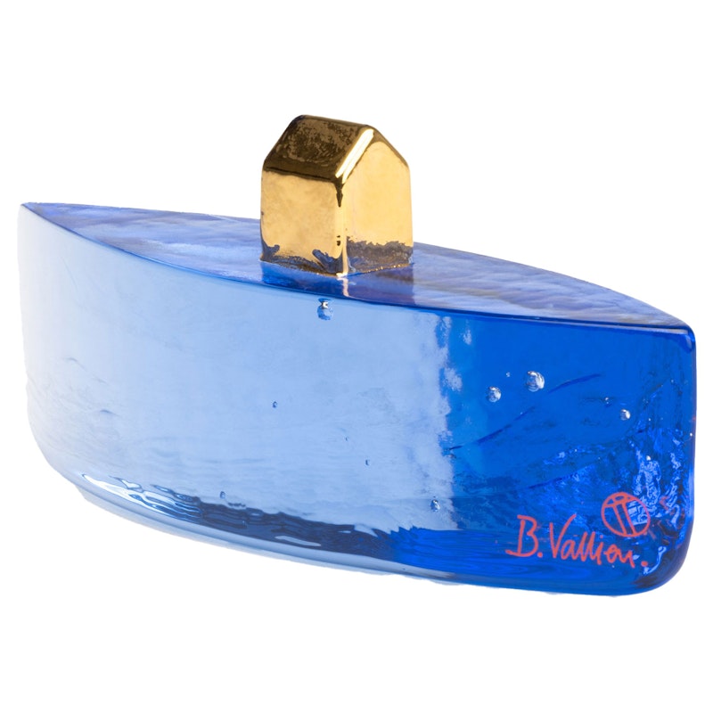 Fortress Vessel Glaskunst, Blauw/Goud BV AC-23