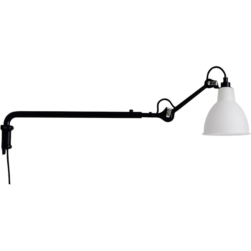 Lampe Gras N°203 Wandlamp, Zwart / Melkglas