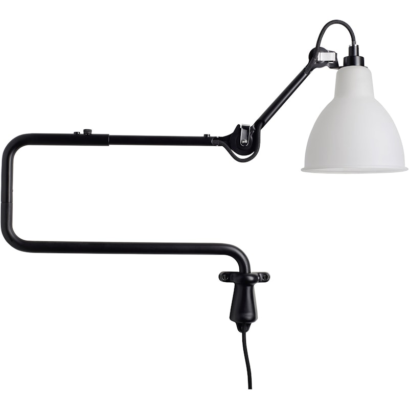 Lampe Gras N°303 Wandlamp, Zwart / Melkglas