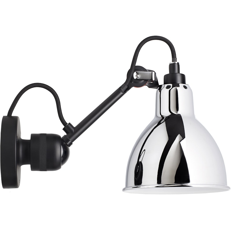 La Lampe Gras N°304 Wandlamp met Koord, Zwart / Chroom