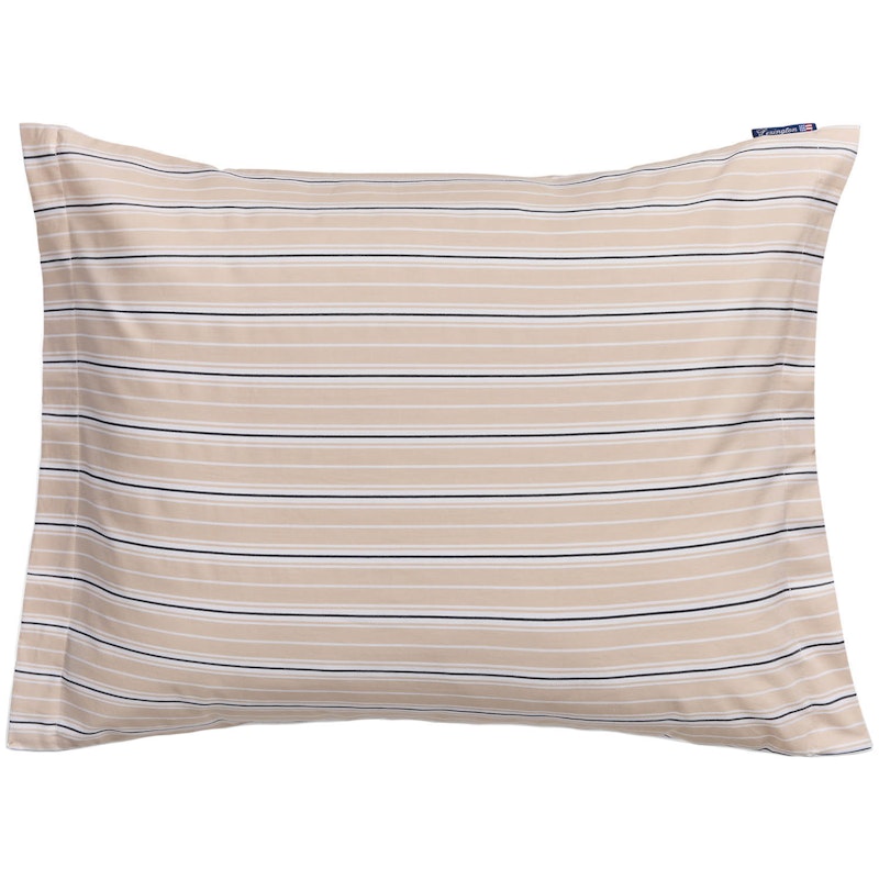 Striped Poplin Kussensloop 50x60 cm, Beige