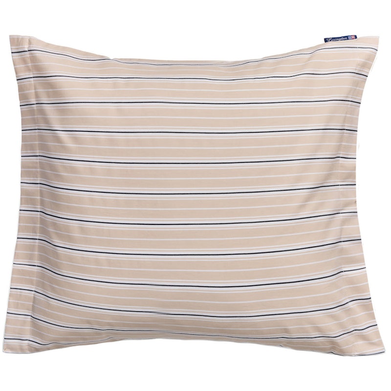 Striped Poplin Kussensloop 65x65 cm, Beige