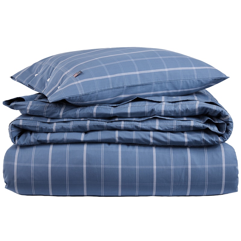 Checked Bedset 220x220 + 50x60x2, Blauw