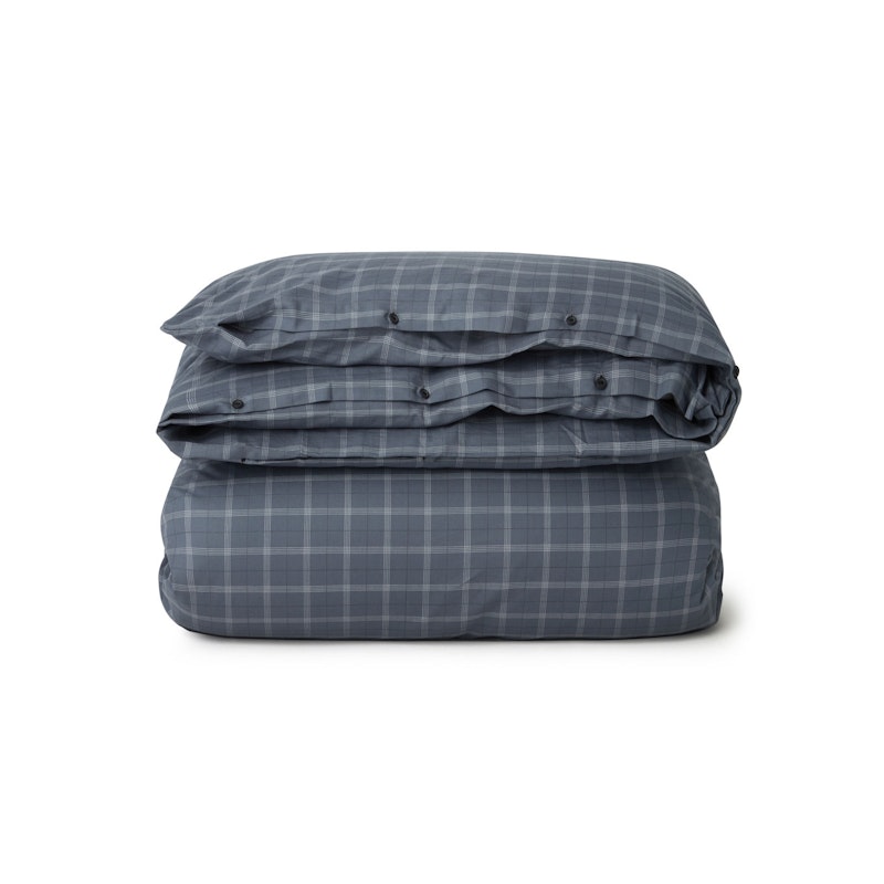 Checked Lyocell/Cotton Pin Point Oxford Dekbedovertrek, 220x220 cm