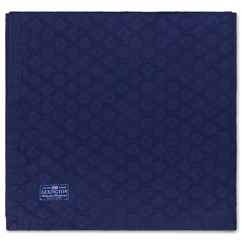 Diamond Jacquard Sprei 160x240 cm, Donkerblauw